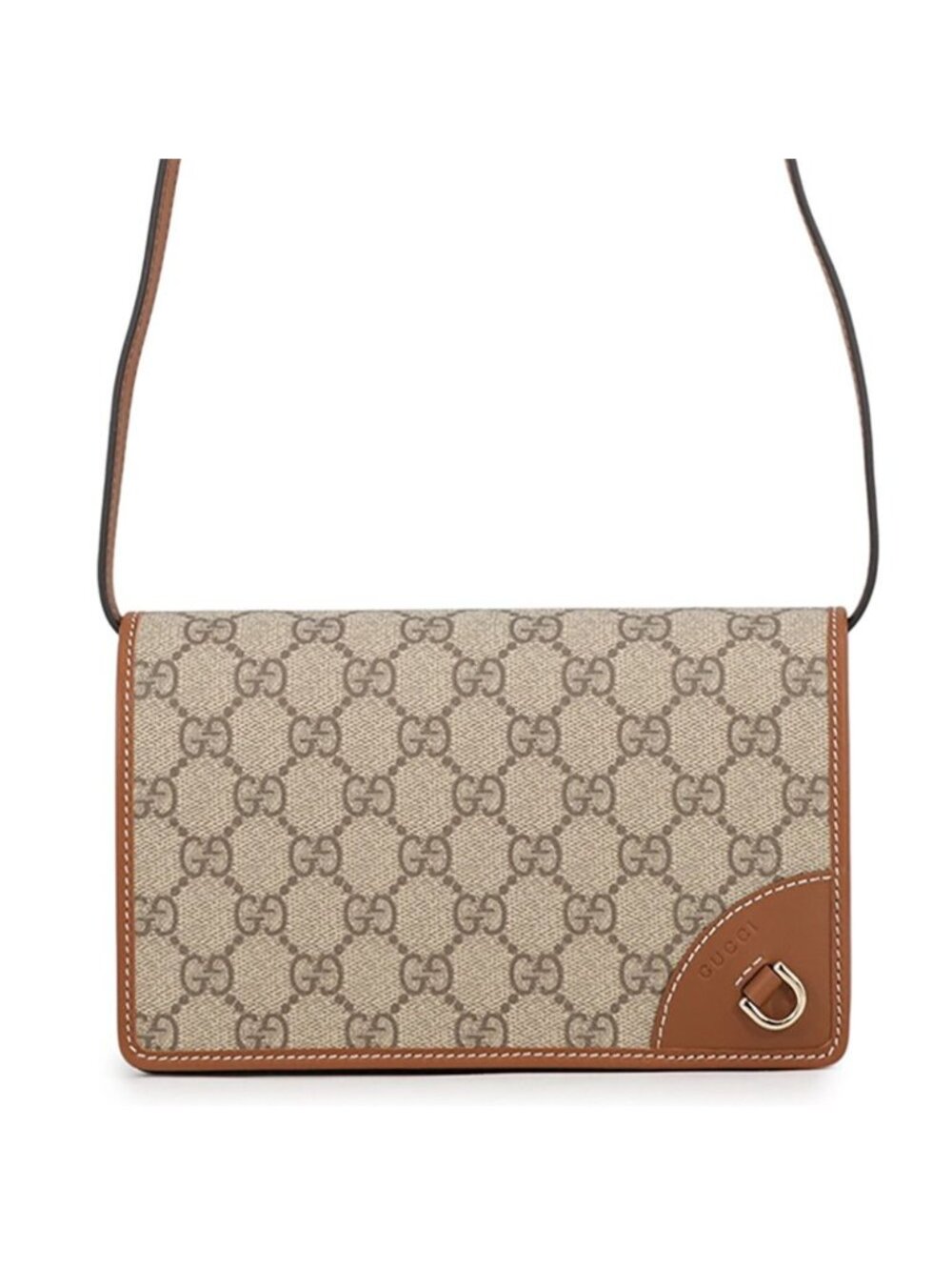 Gucci Wallet on Chain GG Emblem Supreme Leather Shoulder Bag